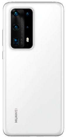 The back of the ice white Huawei P40 Pro plus from the Huawei P40 phone series